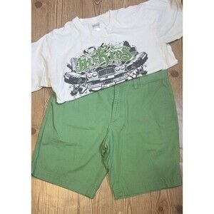 Banana Republic Gavin Shorts Men's Size 35 Green Flat Front 100% Cotton  Preppy